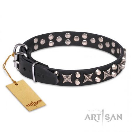 Schickes Lederhalsband "Shining Stars" von FTD Artisan