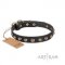 Ledernes Hundehalsband mit Schmuck-Mix