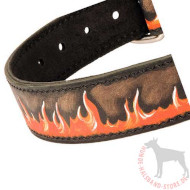 Dog Collar in the Flame Style | Wide Collar for Large Dogs