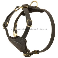 Leather dog harness for small breeds and puppy of large breeds