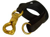 Police tracking dog leash with massive solid brass snap