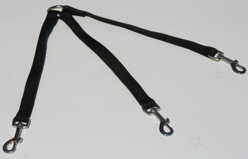 Triple dog leash nylon coupler for walking 3 dogs - Click Image to Close